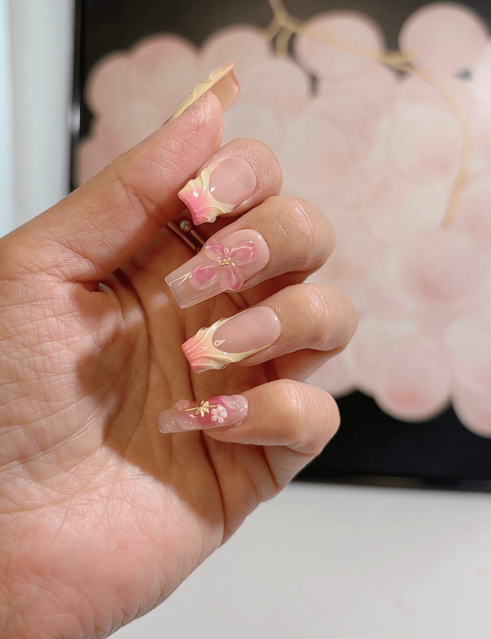 Spring Blossom 3D Floral Press-On Nails