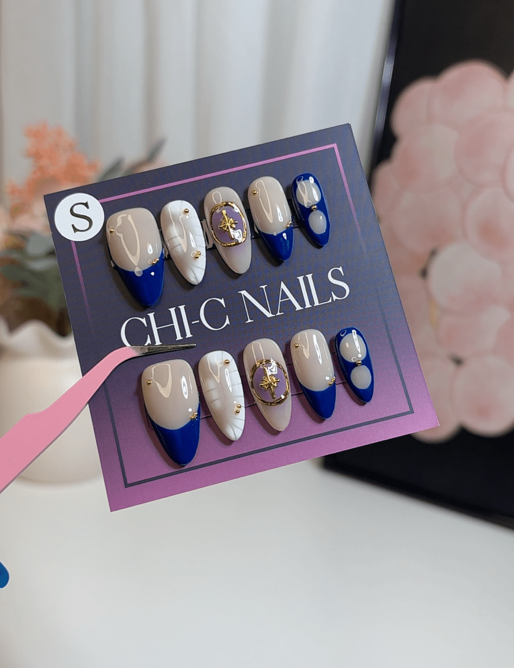 Starry Voyage | Medium Almond Press-On Nails