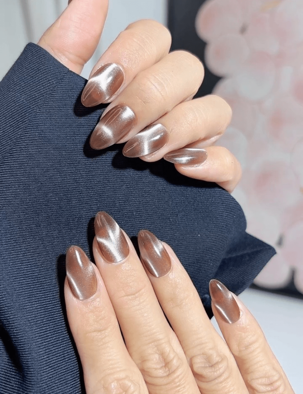 Champagne Cat Eye Press On Nails