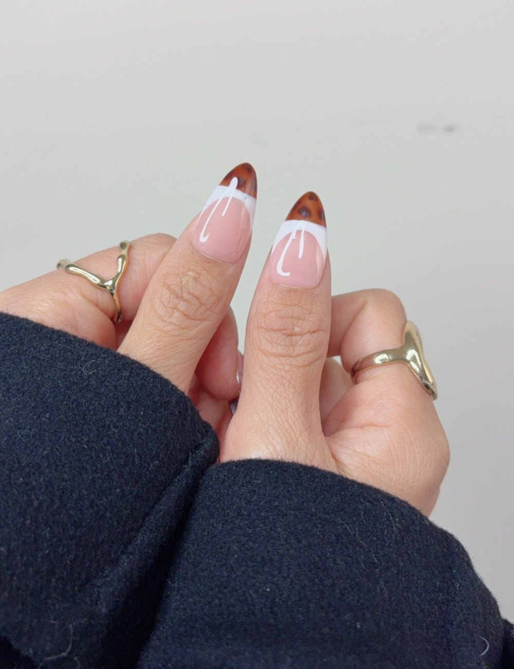 Burgundy Glass French Medium Almond Press On Nails