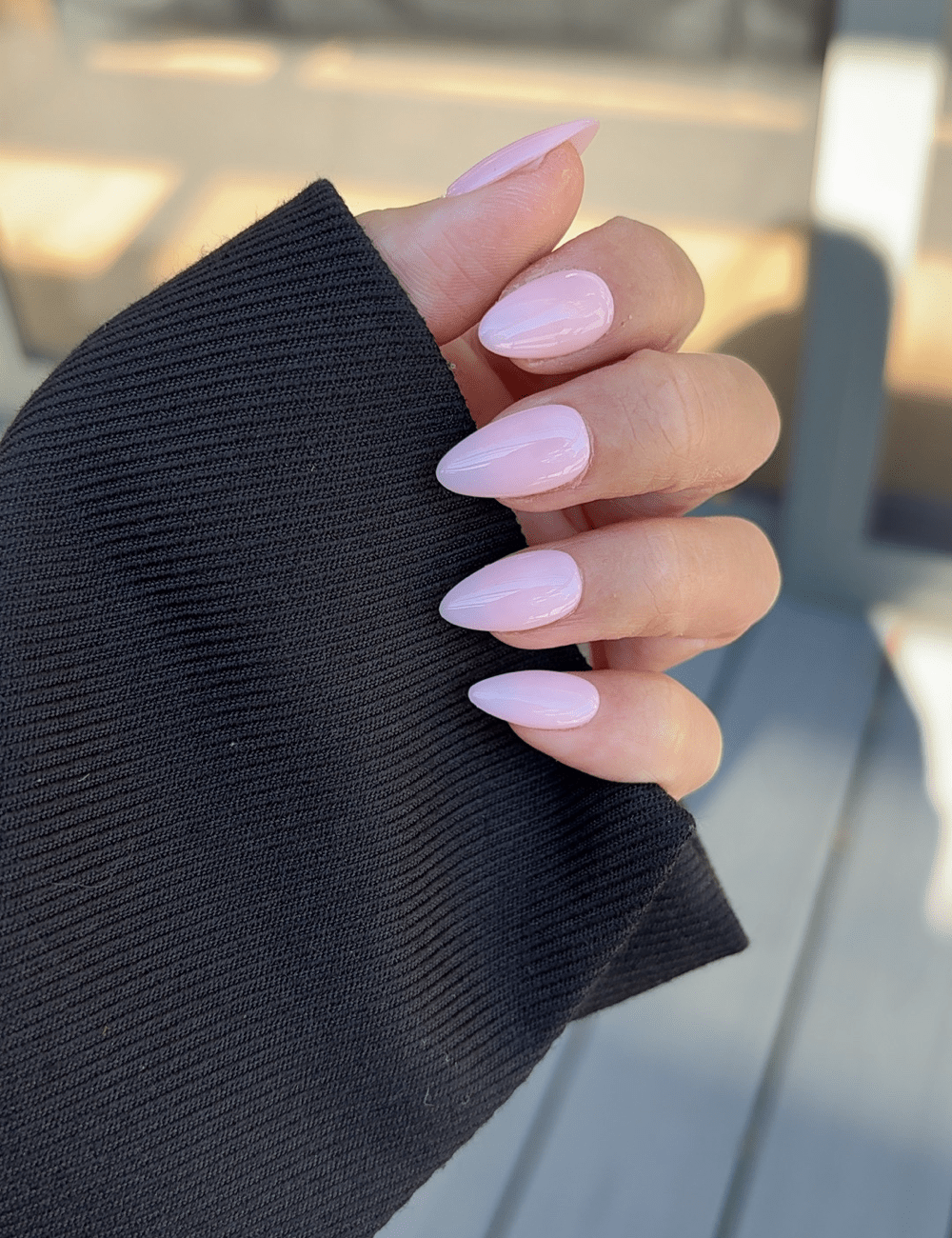 Short Lilac Pink Jelly Press-On Nails – Glossy Almond Shape