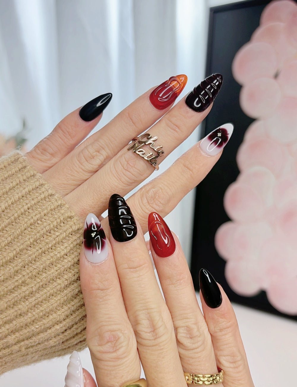 Burgundy Aura Press-On Nails