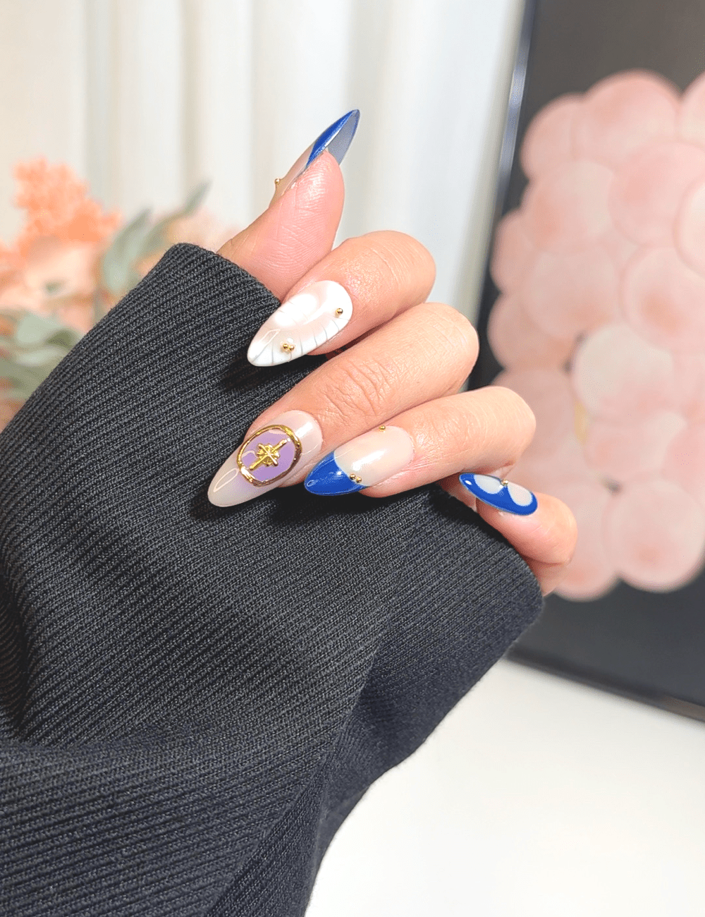 Starry Voyage | Medium Almond Press-On Nails