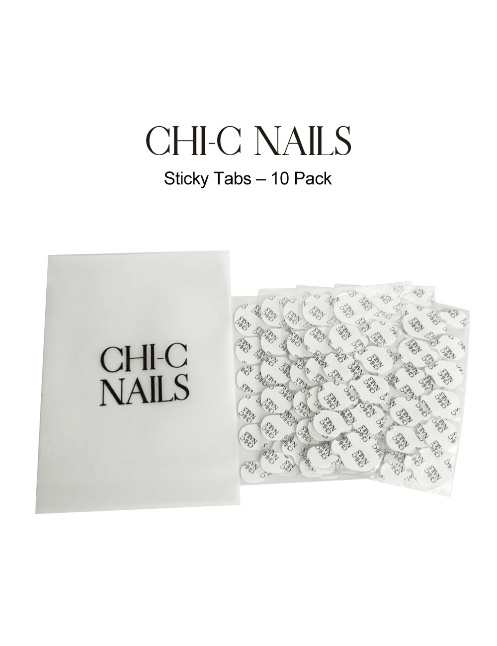 Chicnails Sticky Tabs 10 Pack – Reusable Press-On Nail Adhesive for Strong Hold