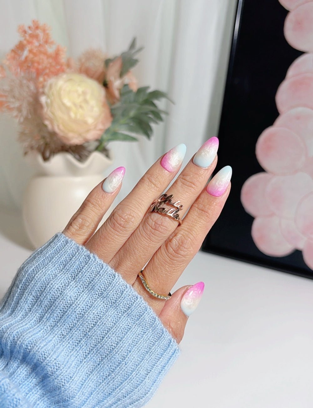 Cotton Candy Dream | Short Almond Press-On Nails