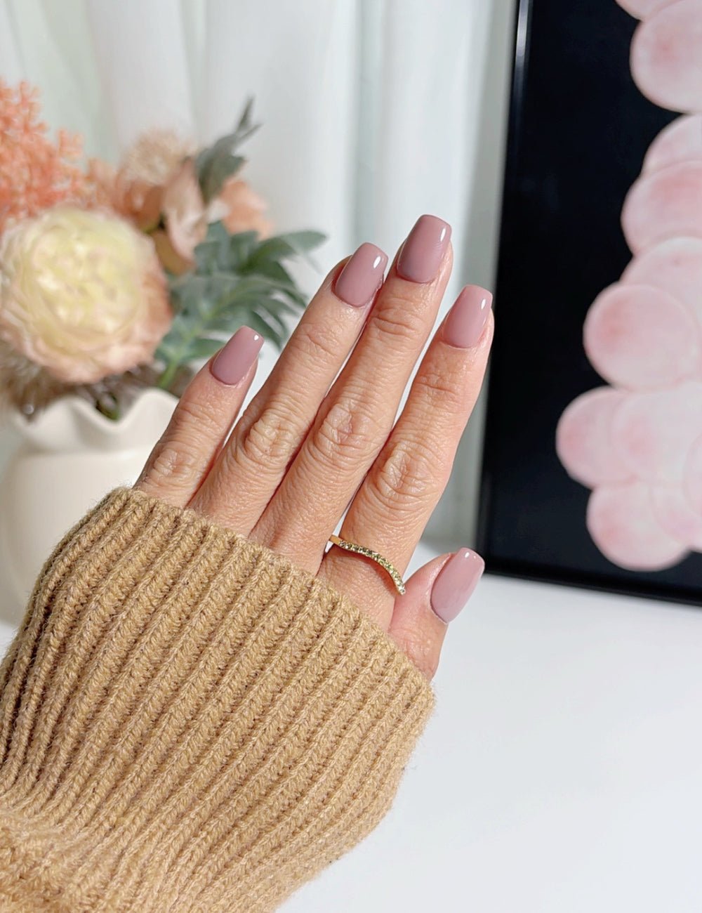 Classic Mauve Pink Extra Short Square Nails