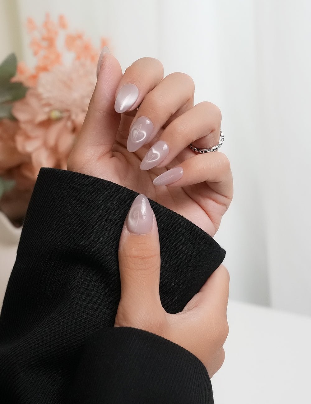 Blush Pink Cat Eye Heart #0260