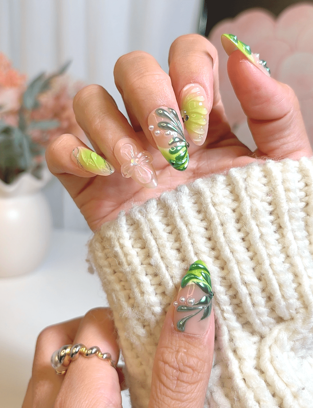 Lime Drop & Jungle Flow – Medium Almond