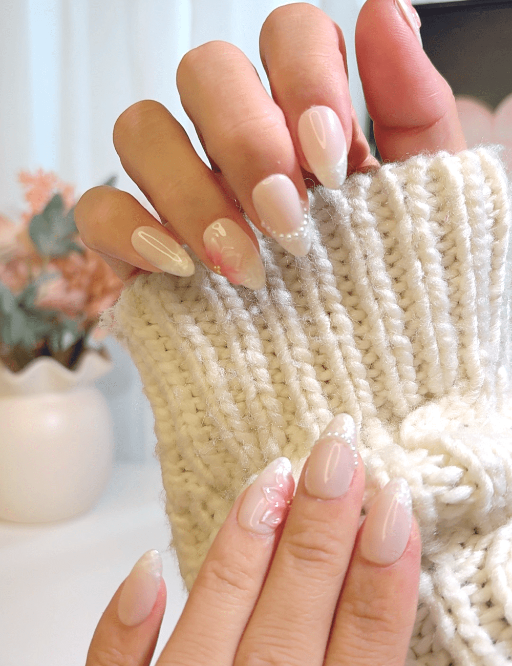 Blush Pink Sakura Press-On Nails