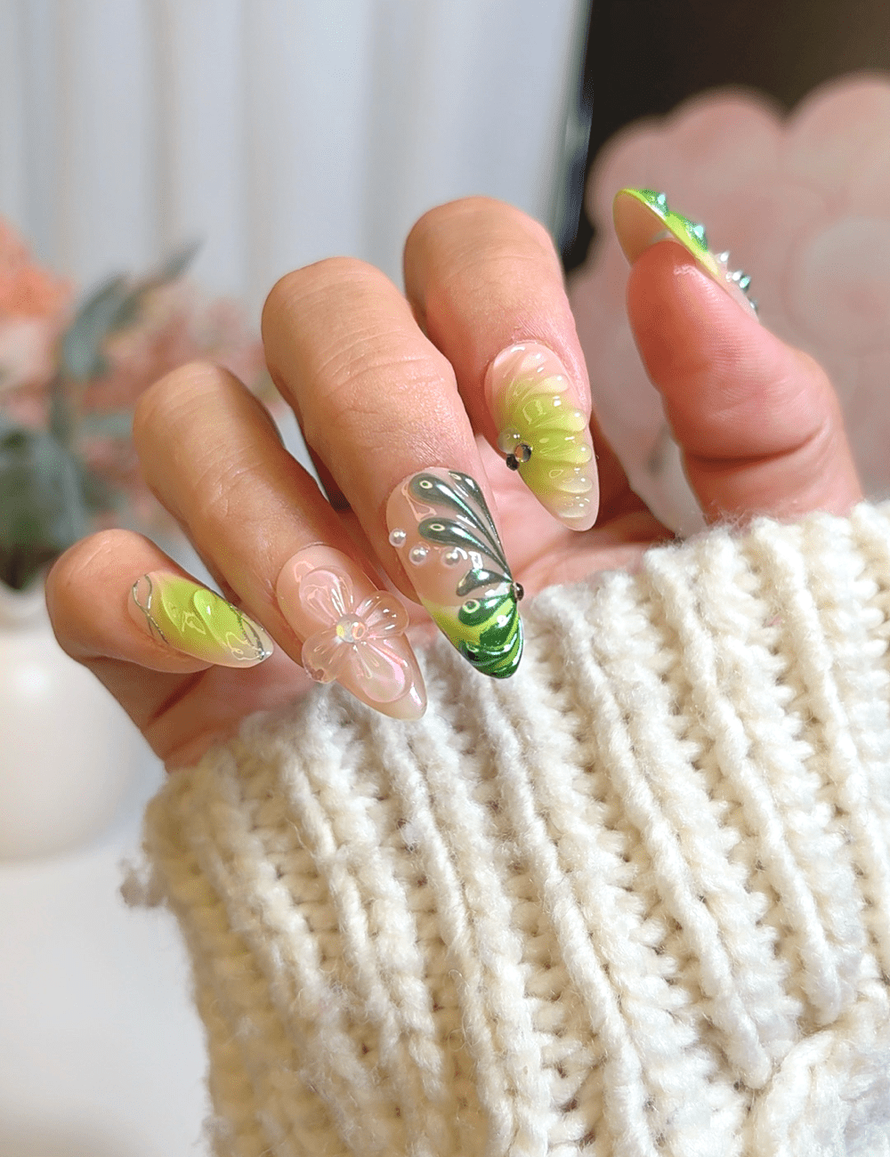 Lime Drop & Jungle Flow – Medium Almond