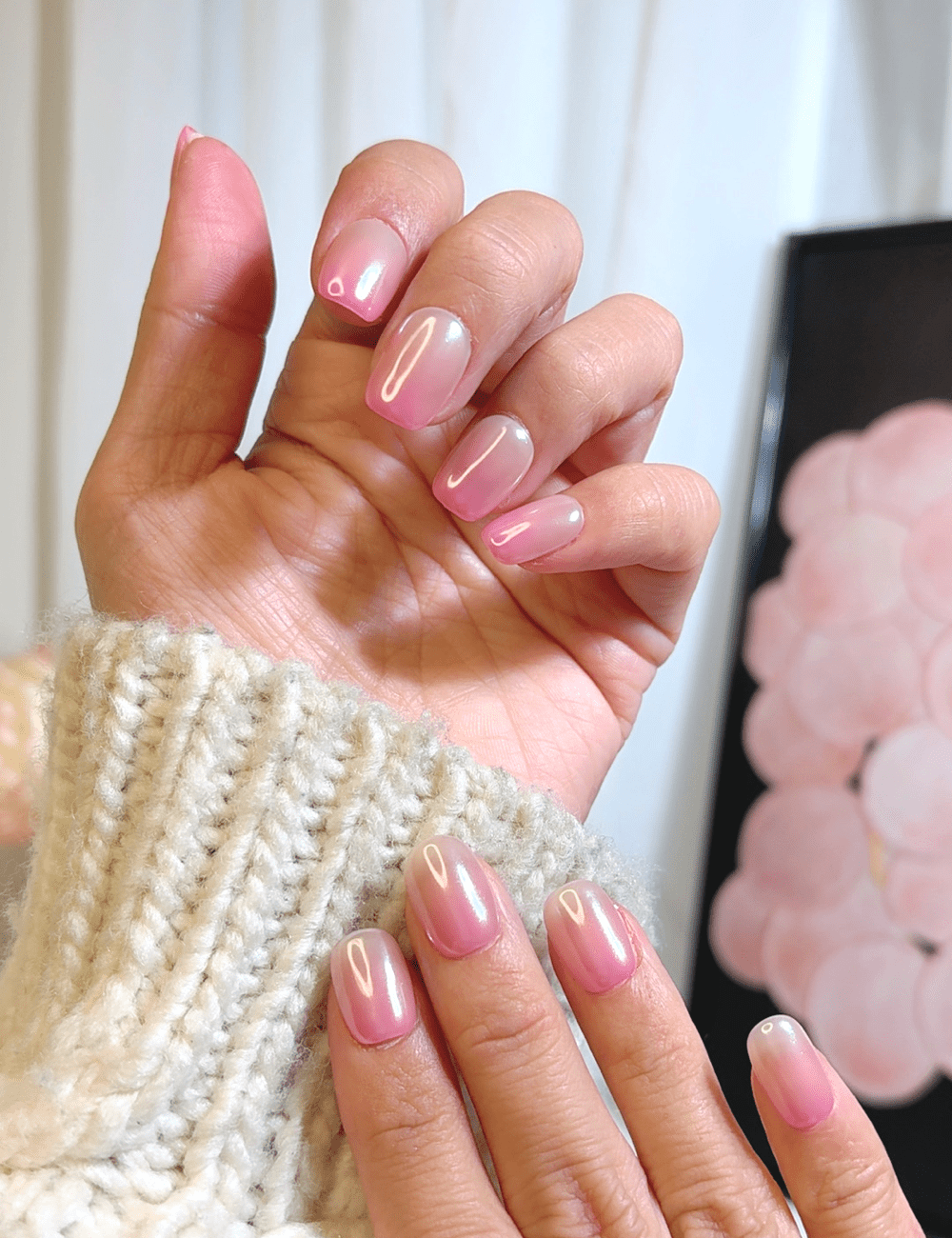 Rosy Glow Jelly | Short Oval Press-On Nails