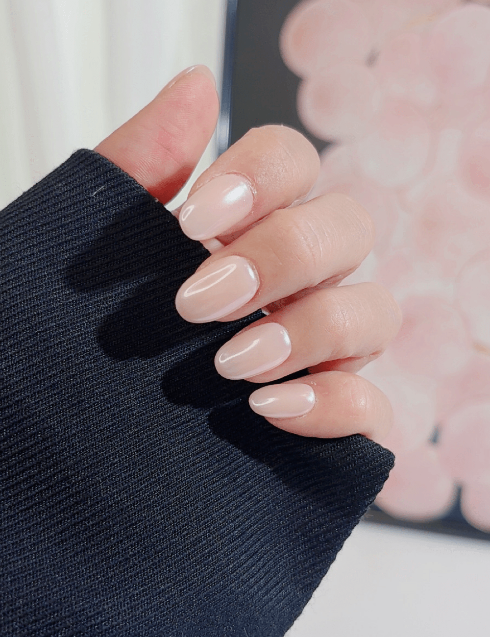 Pearl Nude Press-On Nails | Short Oval Natural Look