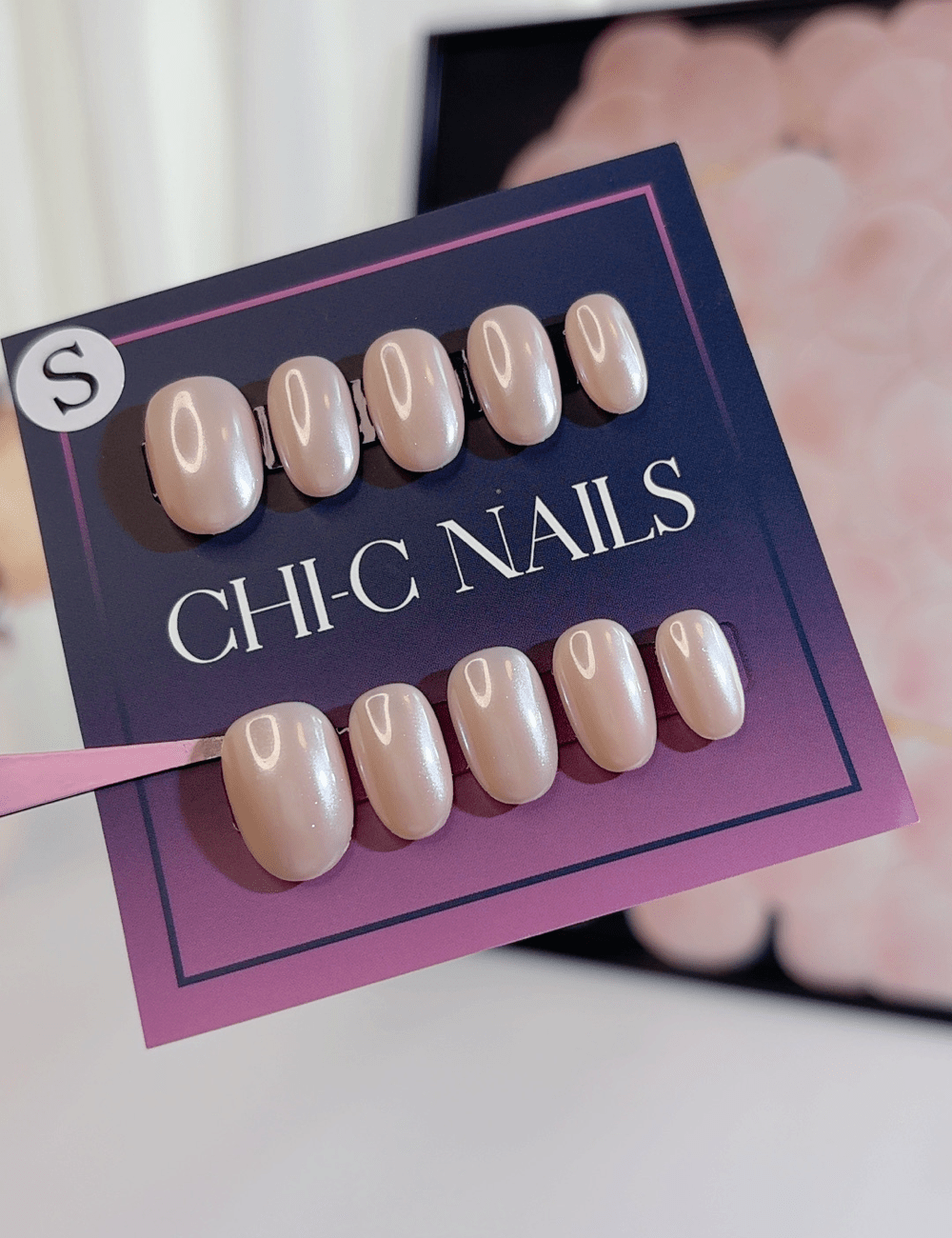 Pearl Nude Press-On Nails | Short Oval Natural Look