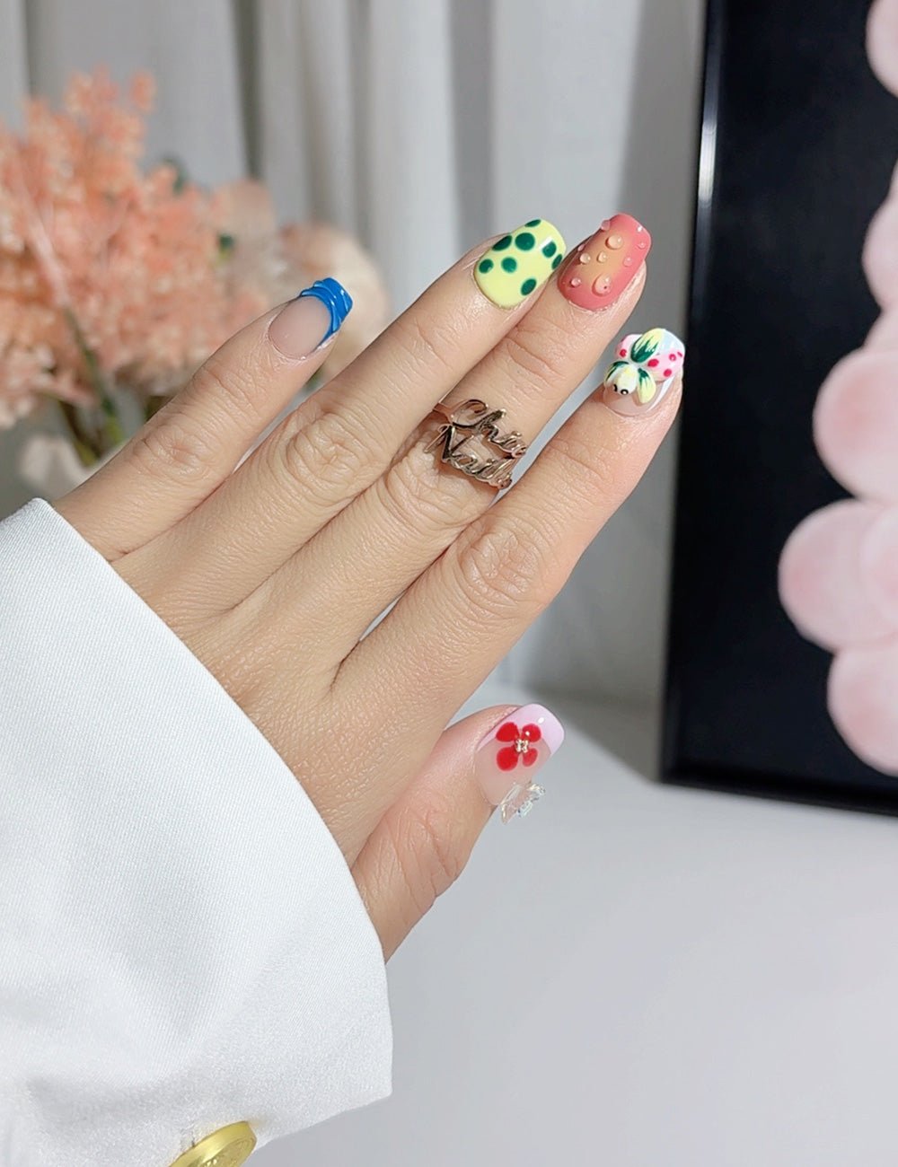 Playful Mix 3D Cute Nails – Colorful Press-On Set