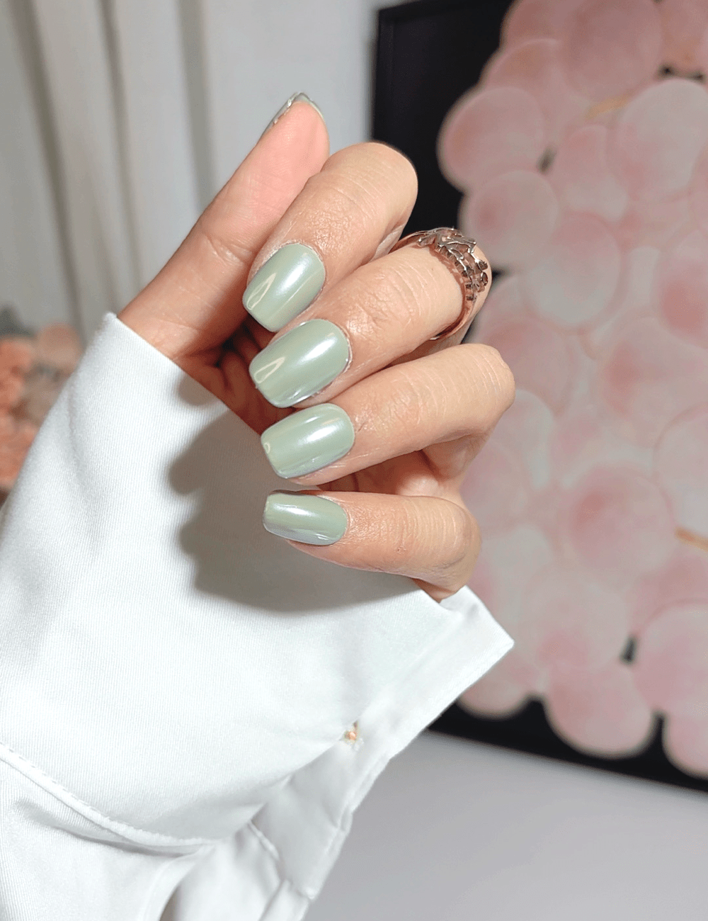 Mint Gloss Short Square Press On Nails