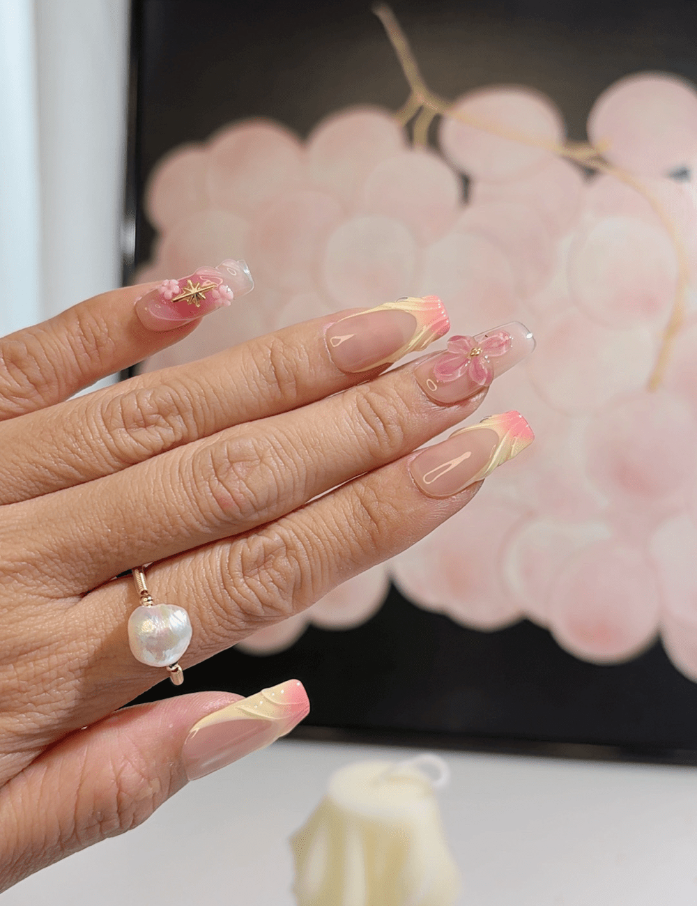 Spring Blossom 3D Floral Press-On Nails