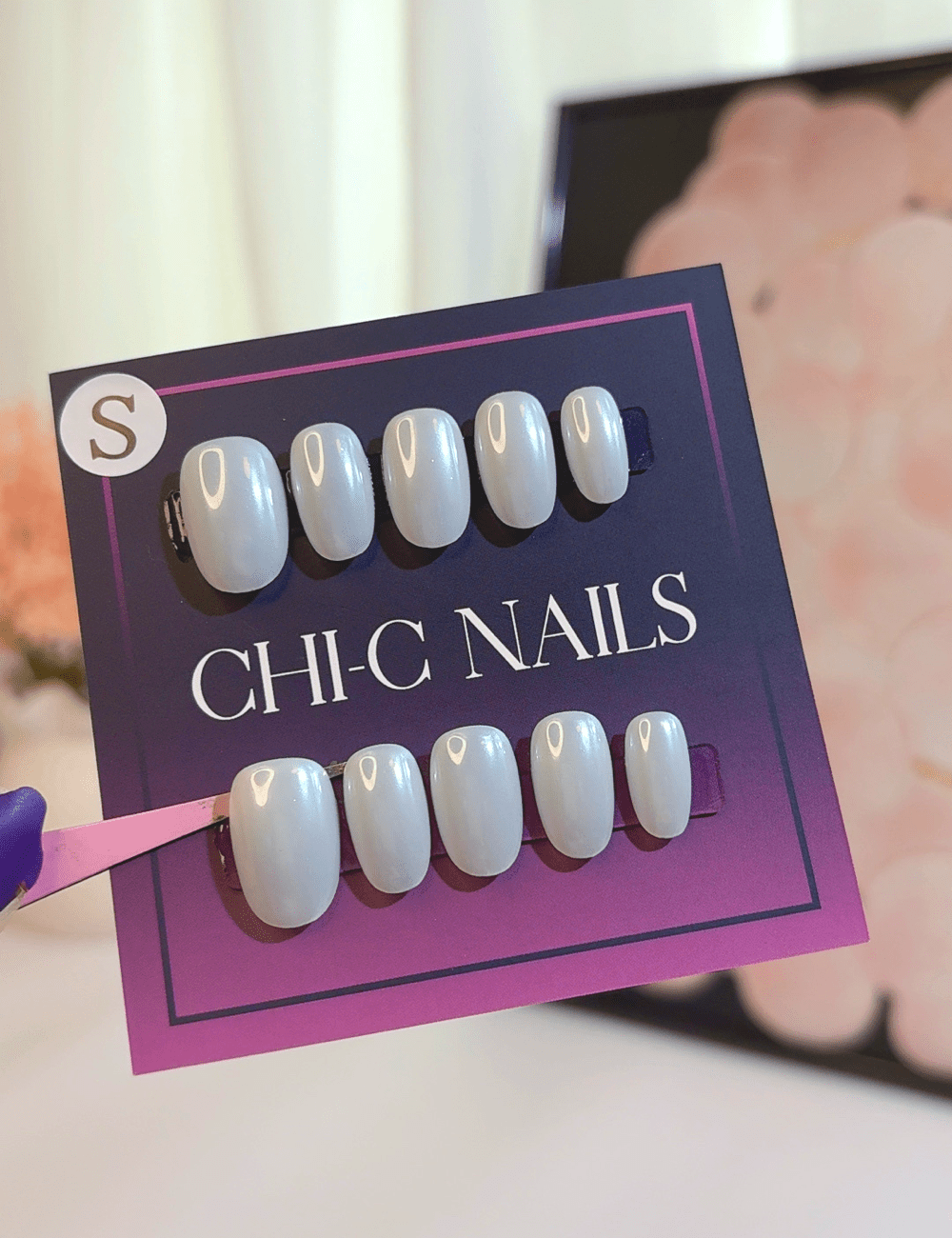 Pearl White Press-On Nails | Short Oval | Reusable & Natural Look
