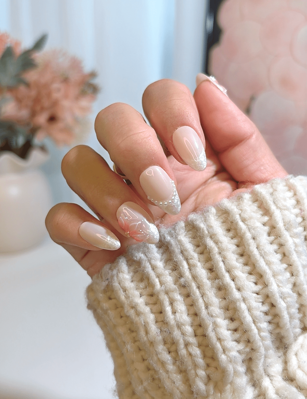 Blush Pink Sakura Press-On Nails