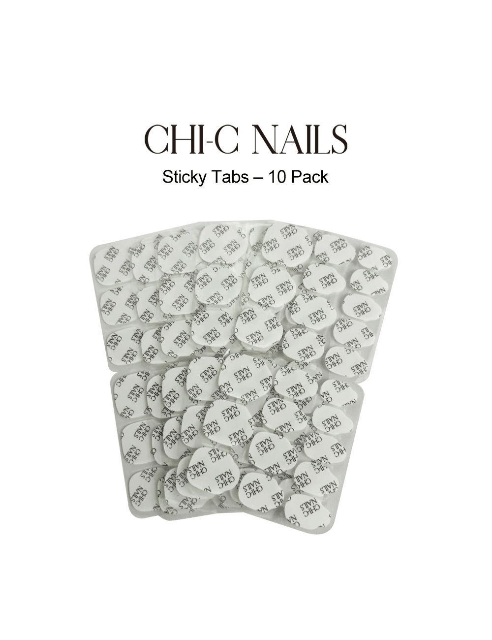 Chicnails Sticky Tabs 10 Pack – Reusable Press-On Nail Adhesive for Strong Hold