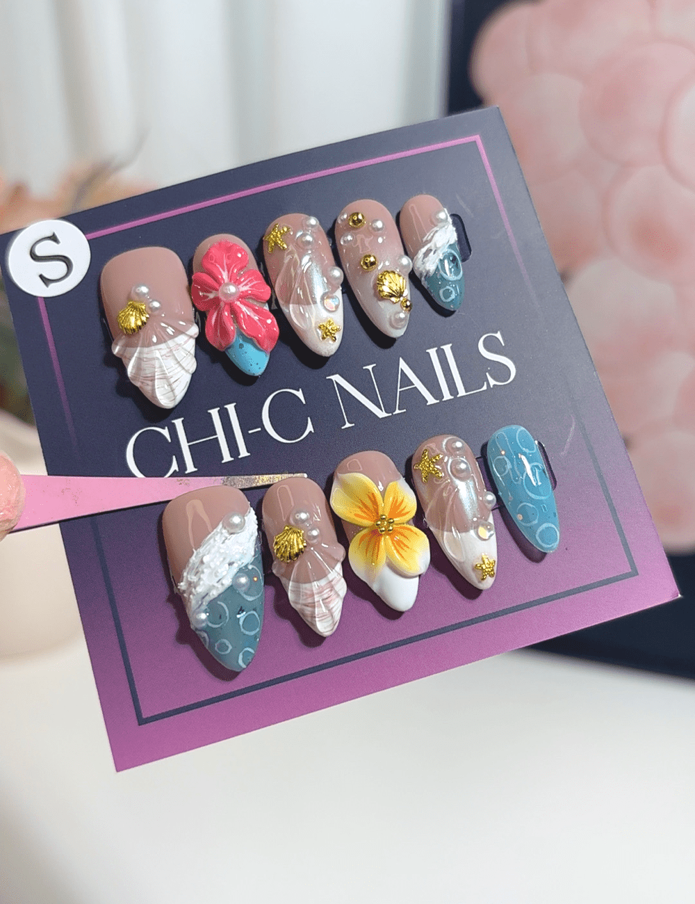 Tropical Paradise 3D Press-On Nails