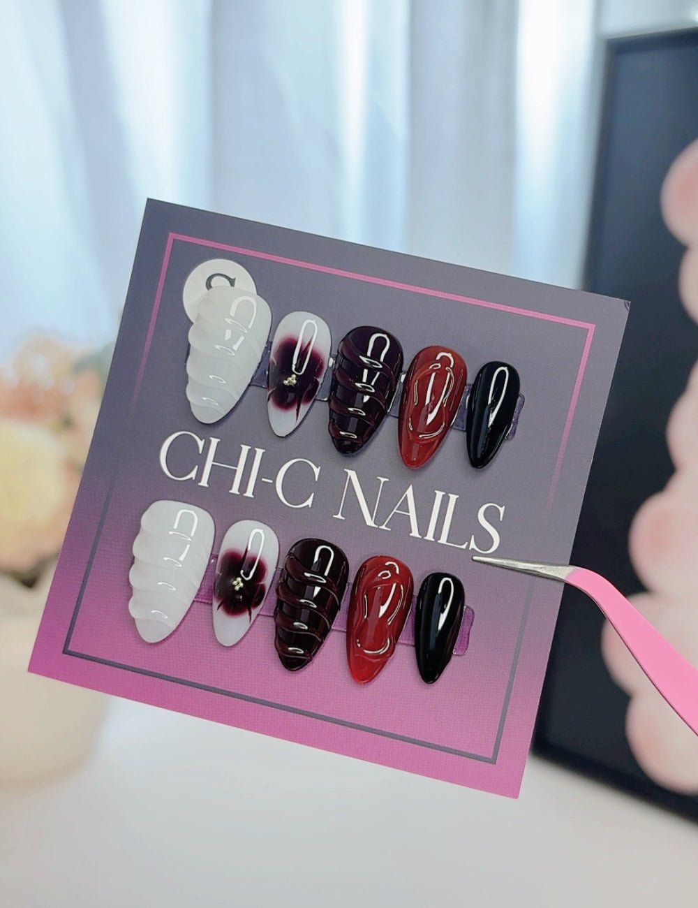 Burgundy Aura Press-On Nails