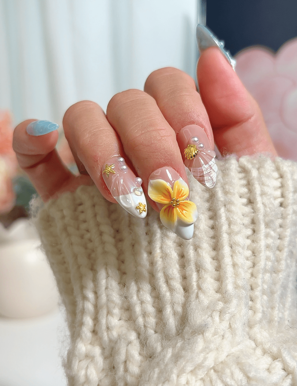 Tropical Paradise 3D Press-On Nails