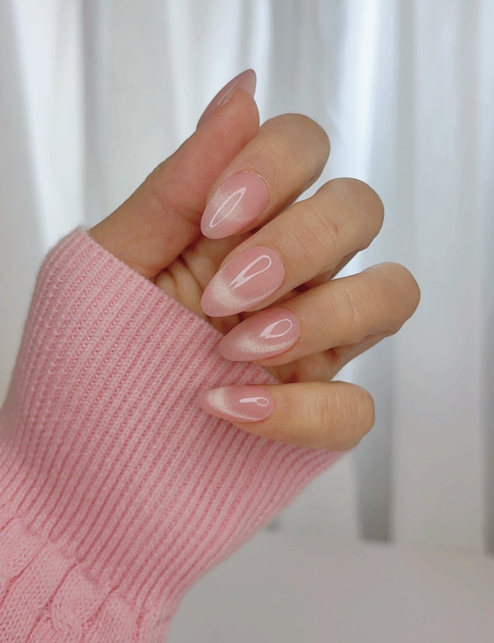 Pink Cat Eye Press On Nails