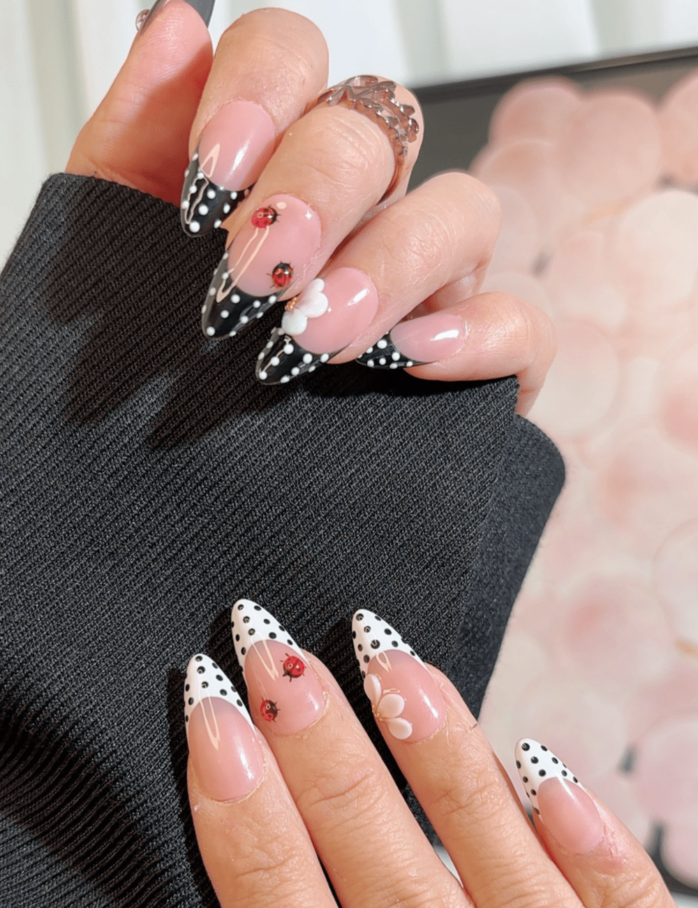 Ladybug Polka Dot French Press-On Nails – Cute Garden Vibes | CHICNAILS