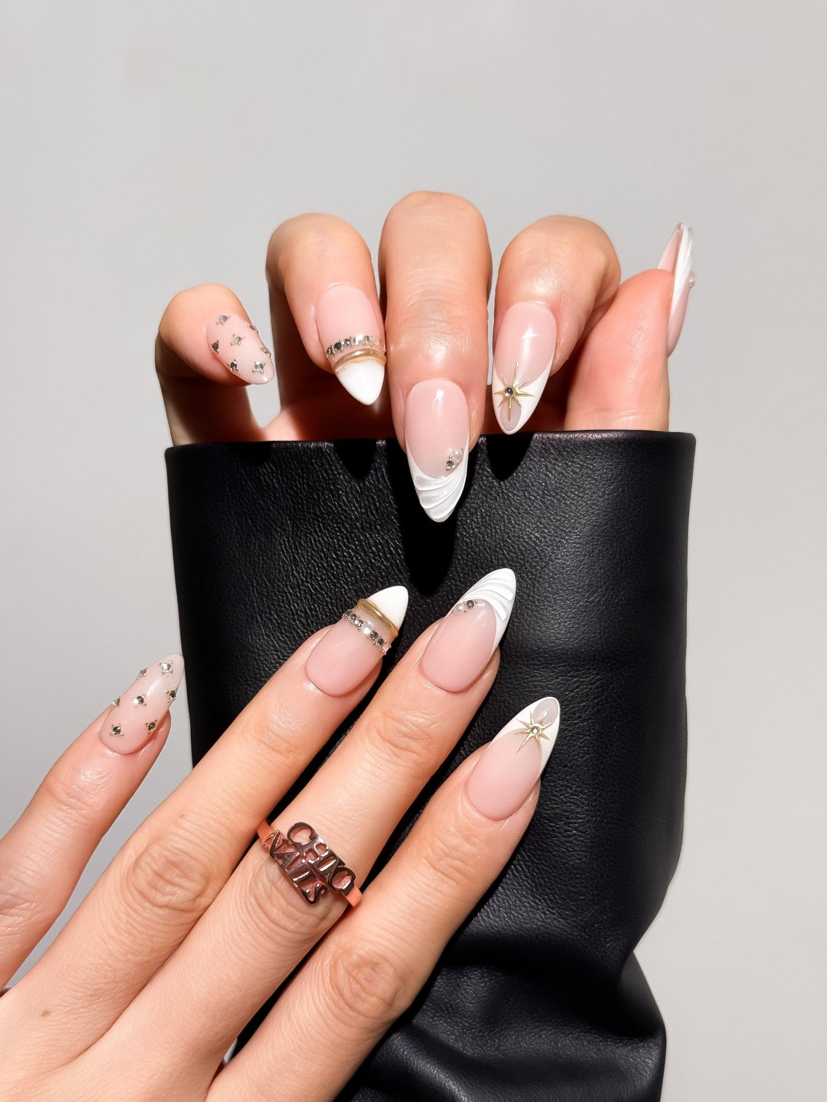 Starlight French Press On Nails Medium Almond