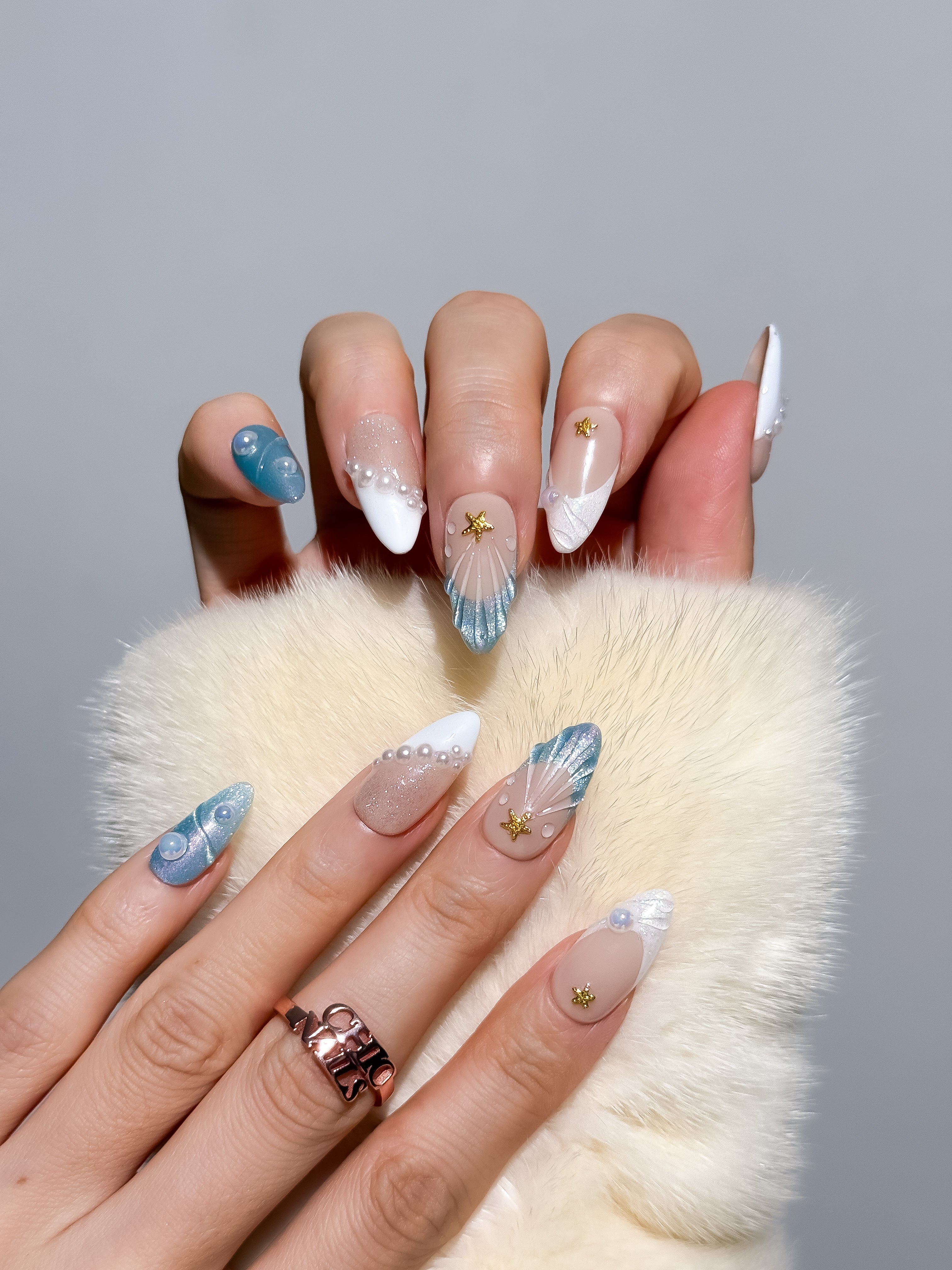 Ocean Star Press On Nails Medium Almond