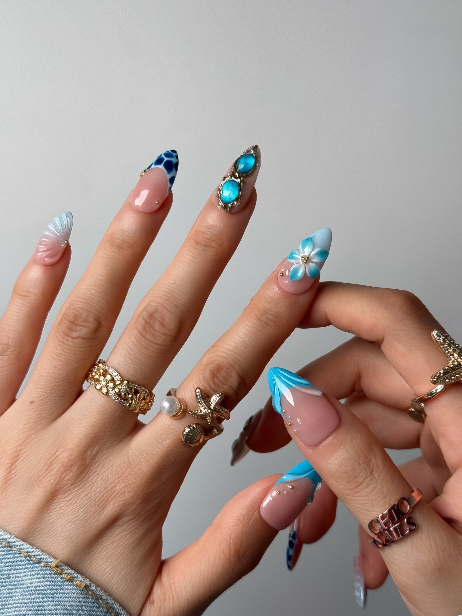 Blue Ocean Press On Nails