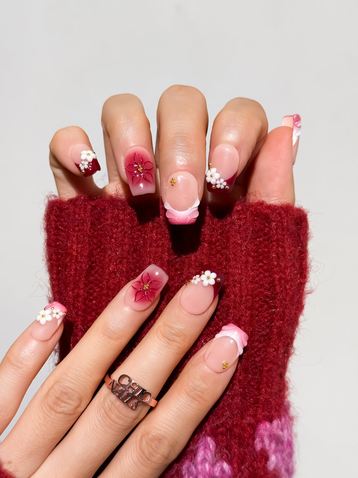 Cherry Blossom Short Square Press On Nails