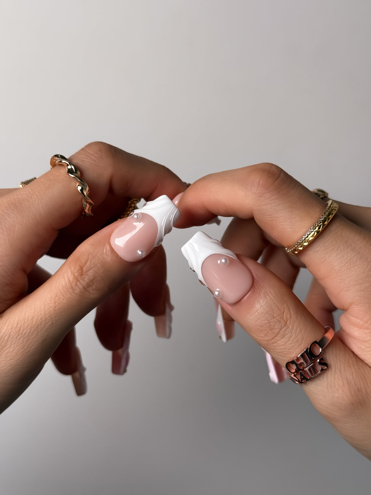 Pink Petal Medium Square Press On Nails