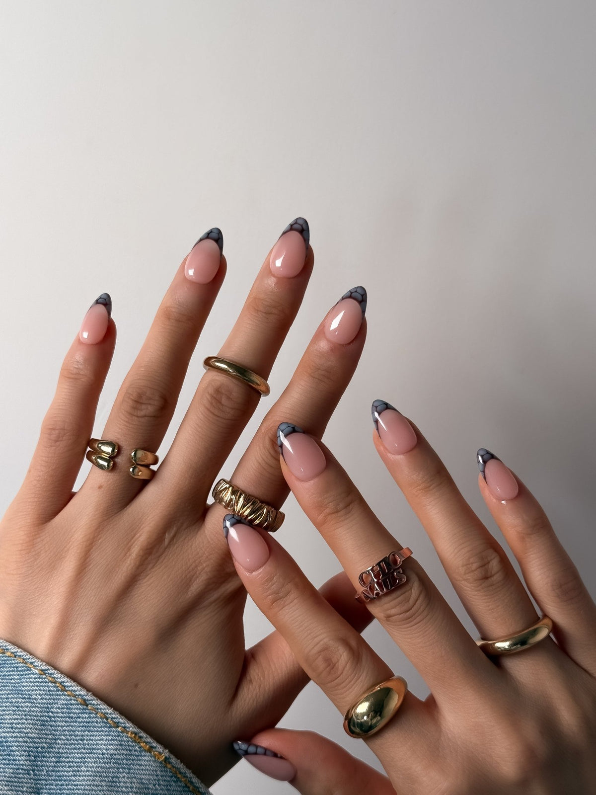 Ocean Scale Almond Press On Nails