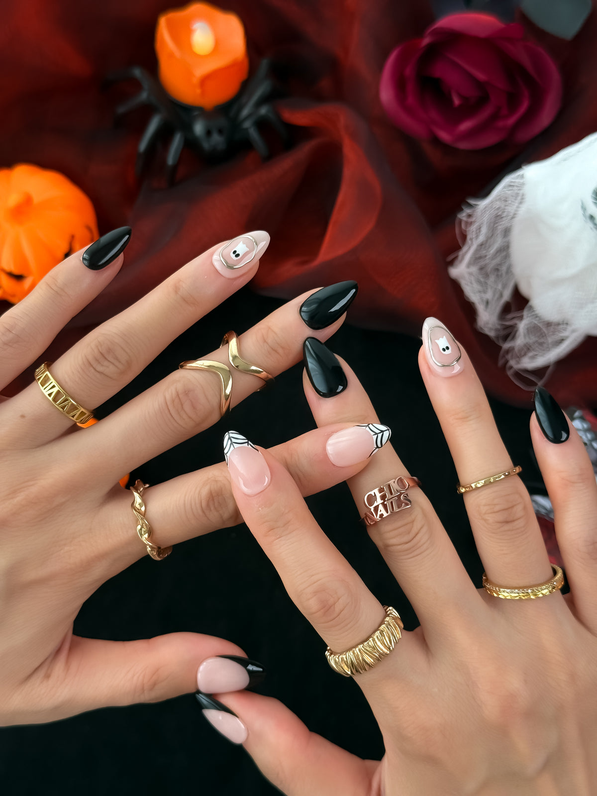 Phantom Veil Short Almond Press On Nails
