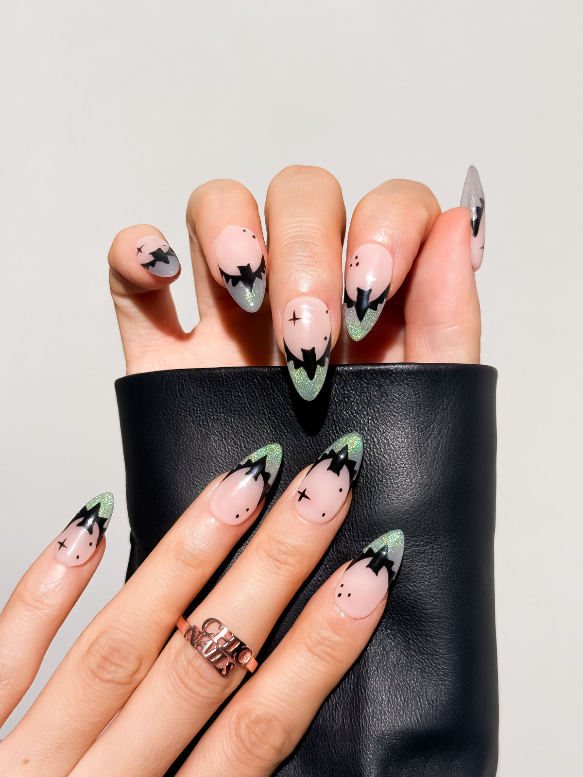 Celestial Mint Medium Almond Press On Nails