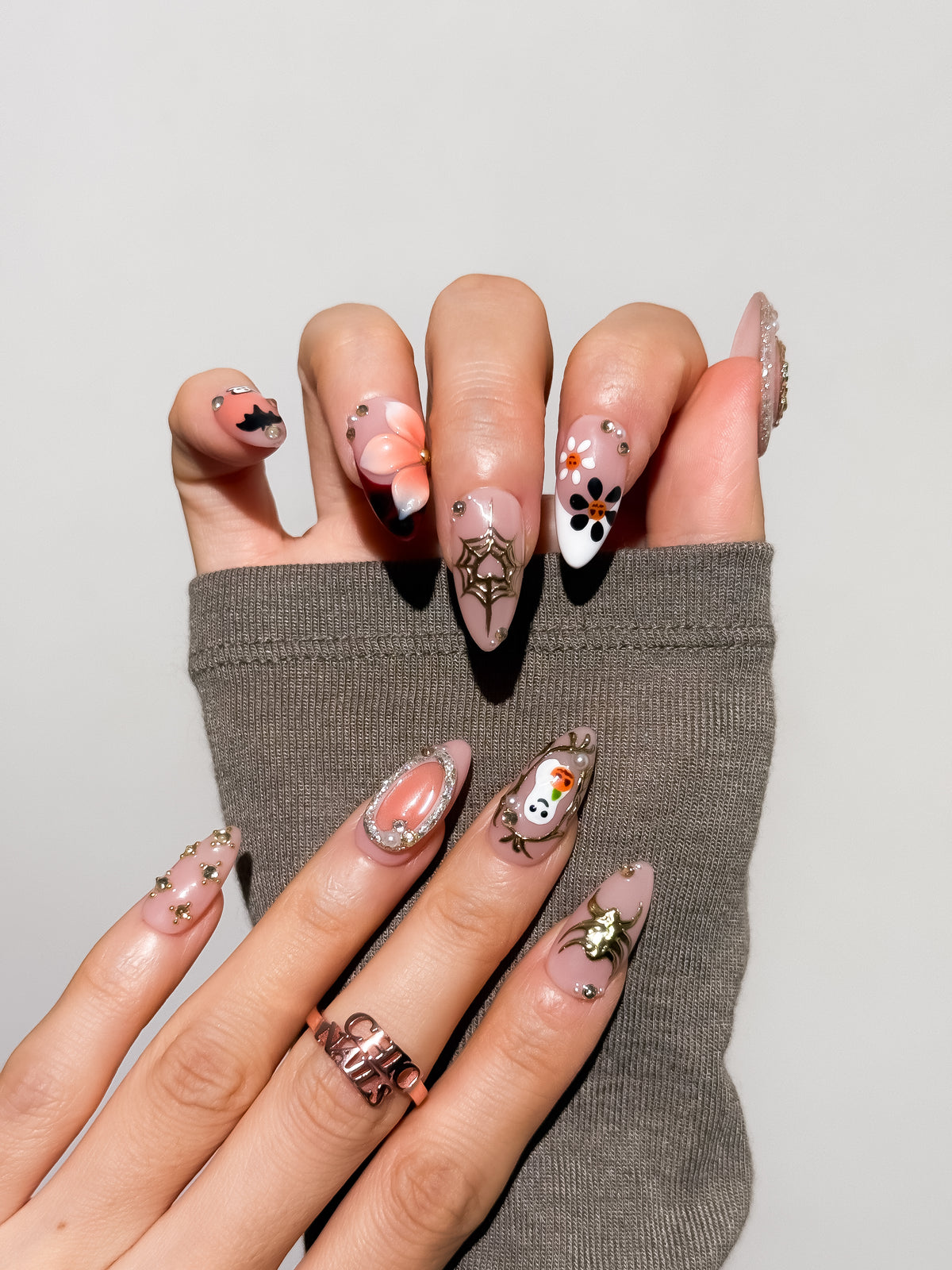 Haunted Heirloom Medium Almond Press On Nails