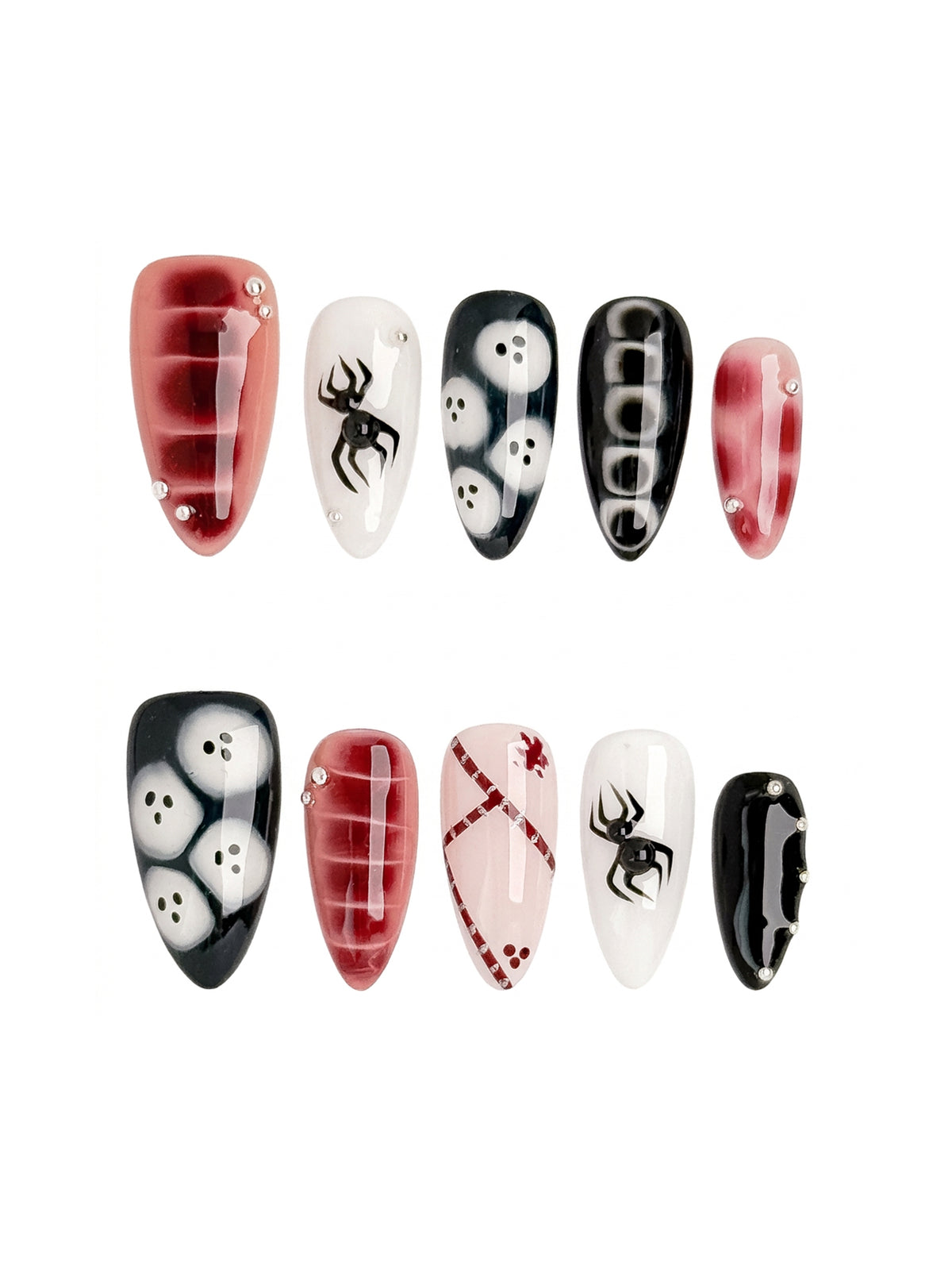 Blood Moon Medium Almond Press On Nails