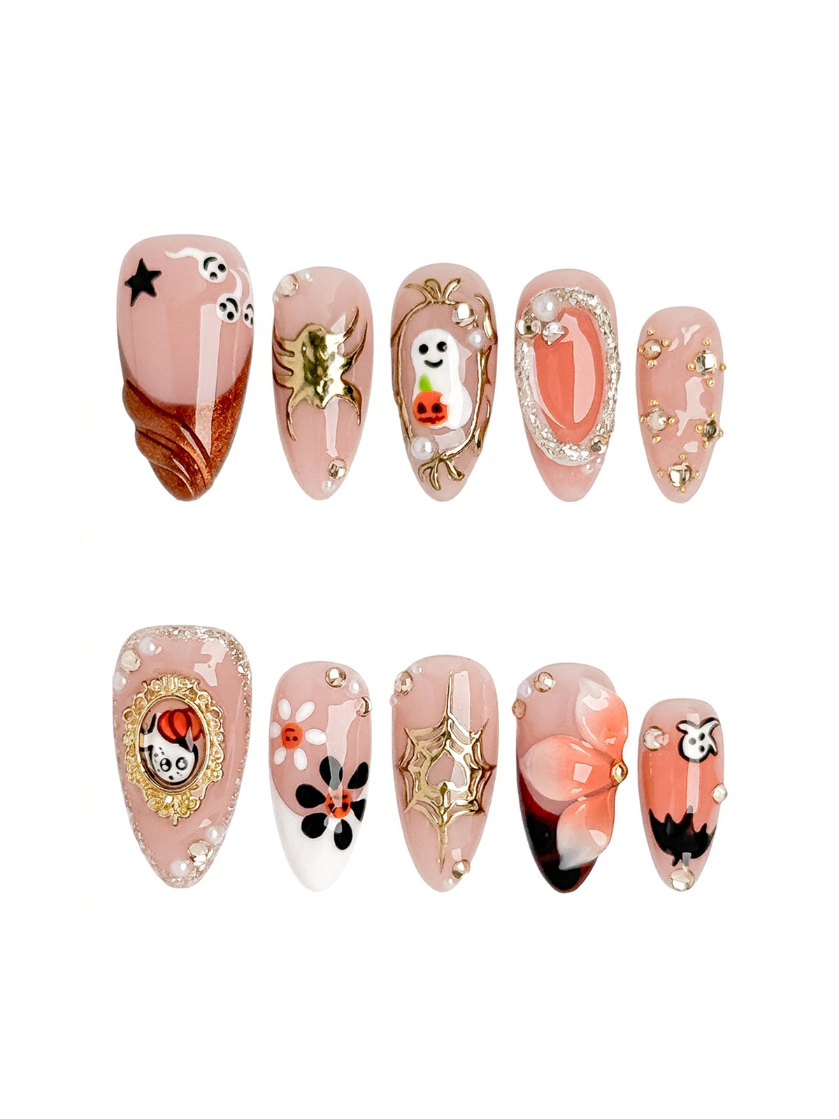 Haunted Heirloom Medium Almond Press On Nails