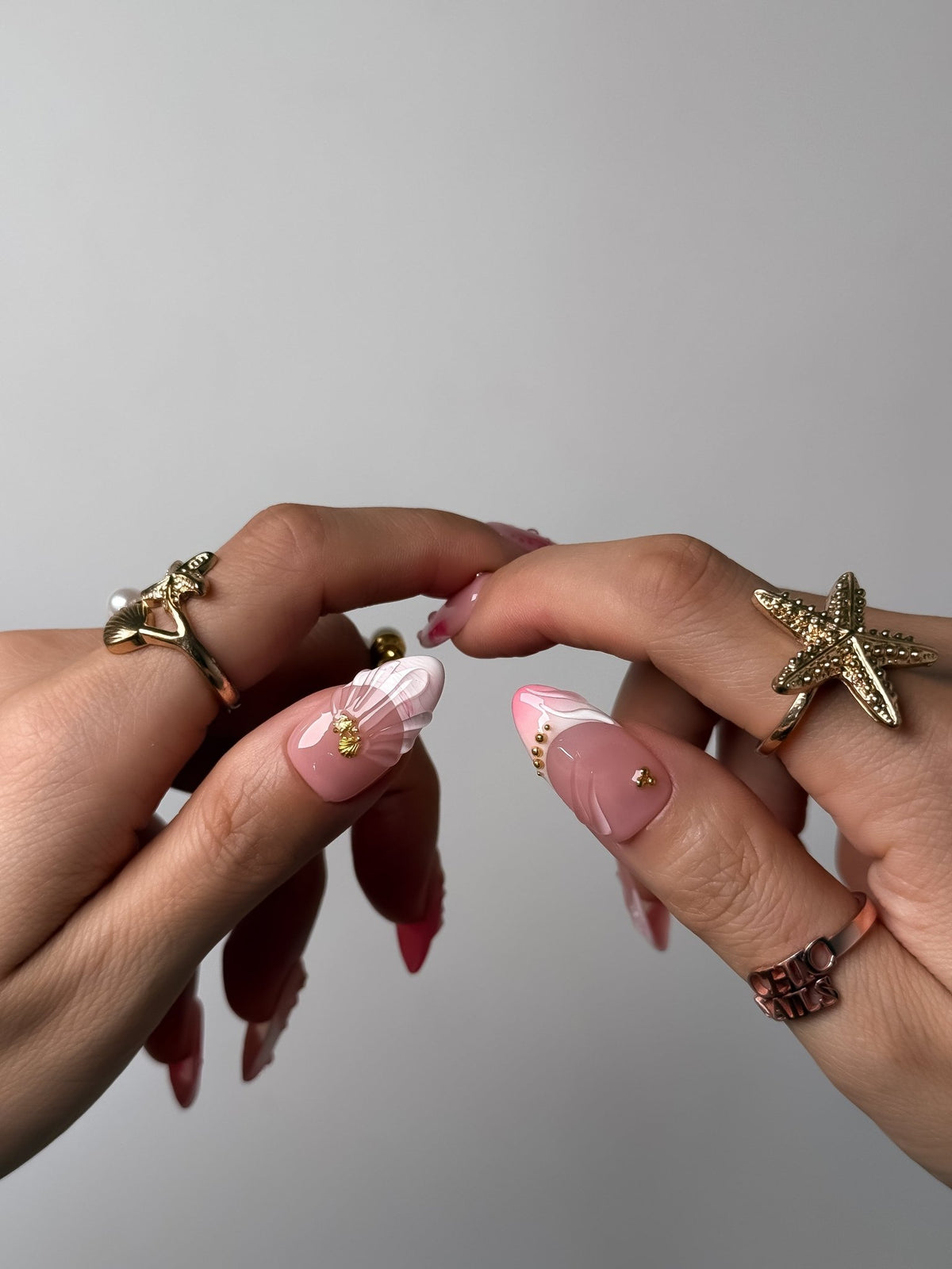 Coral Blossom Medium Almond Press On Nails