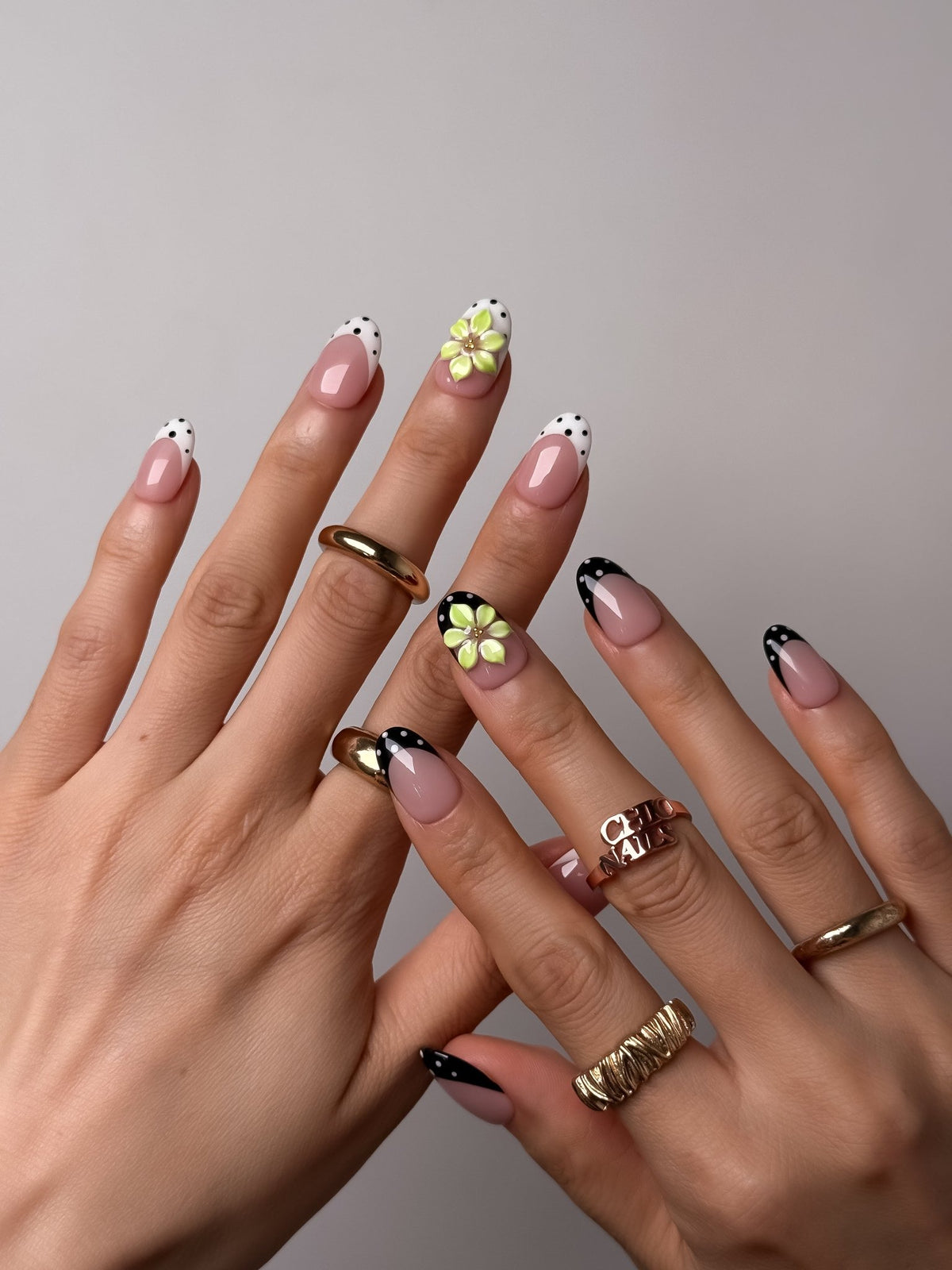 Lime Petal Short Oval Press On Nails