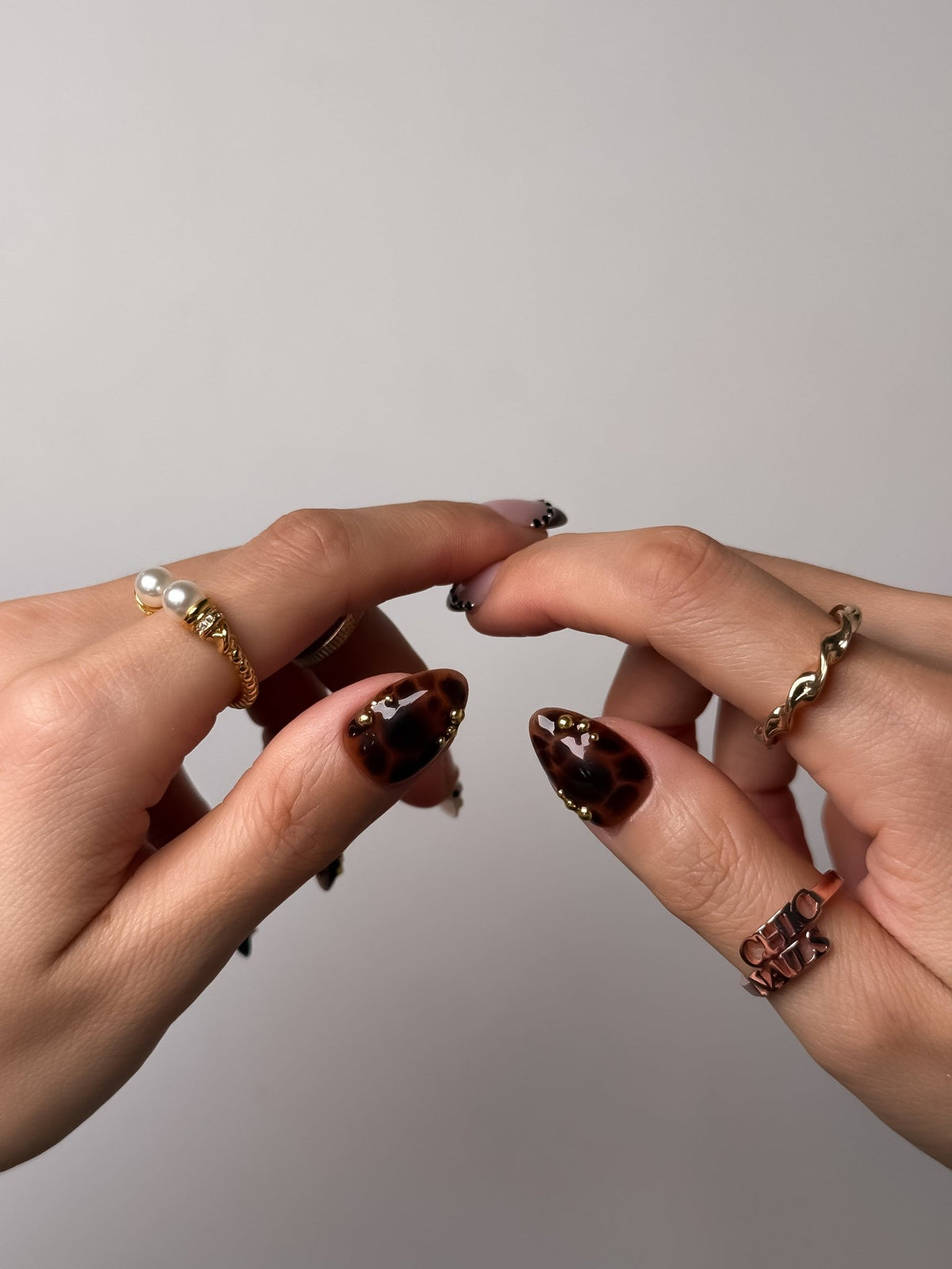 Midnight Cross Short Almond Press On Nails