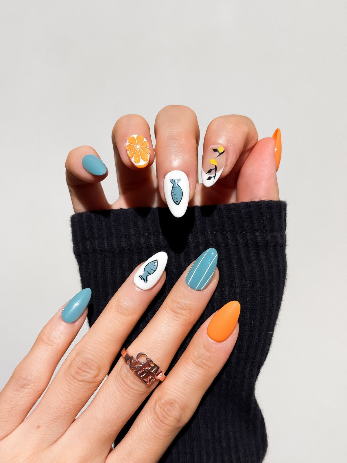 Citrus Coast Short Almond Press On Nails