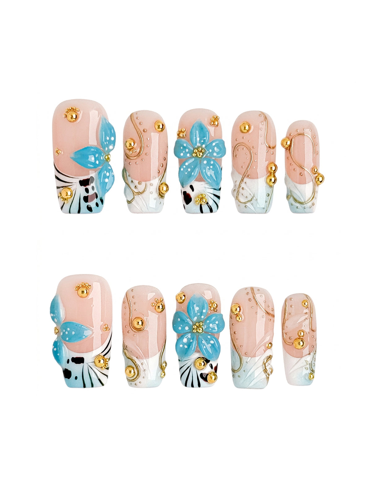 Azure Atelier Medium Square Press On Nails