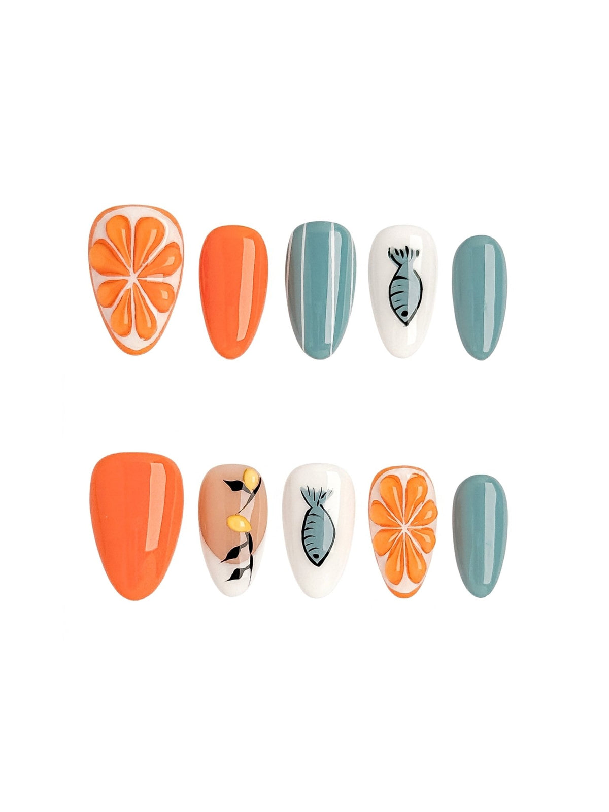 Citrus Coast Short Almond Press On Nails