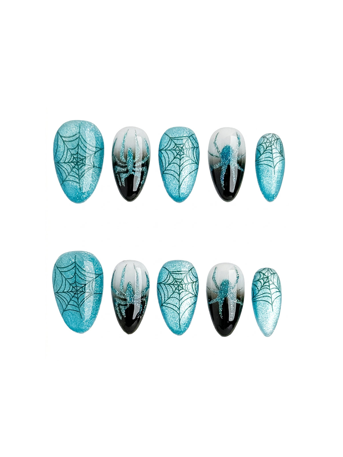 Midnight Tide Short Almond Press On Nails