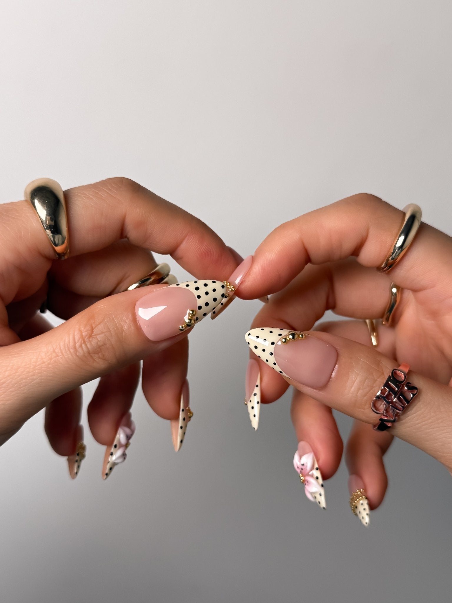 3D Flower French Tip Press-On Nails