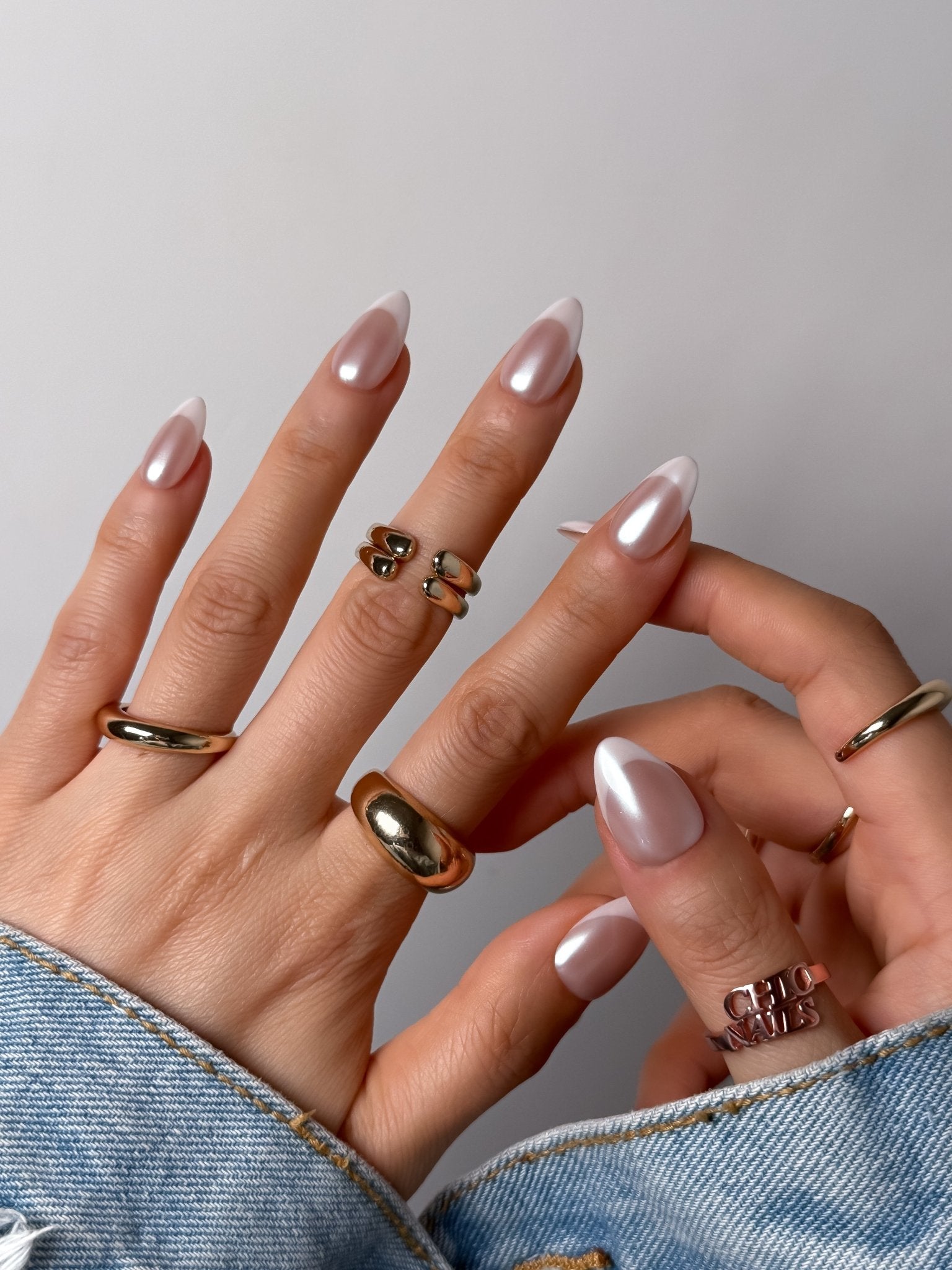 Pearl French Almond Press-On Nails