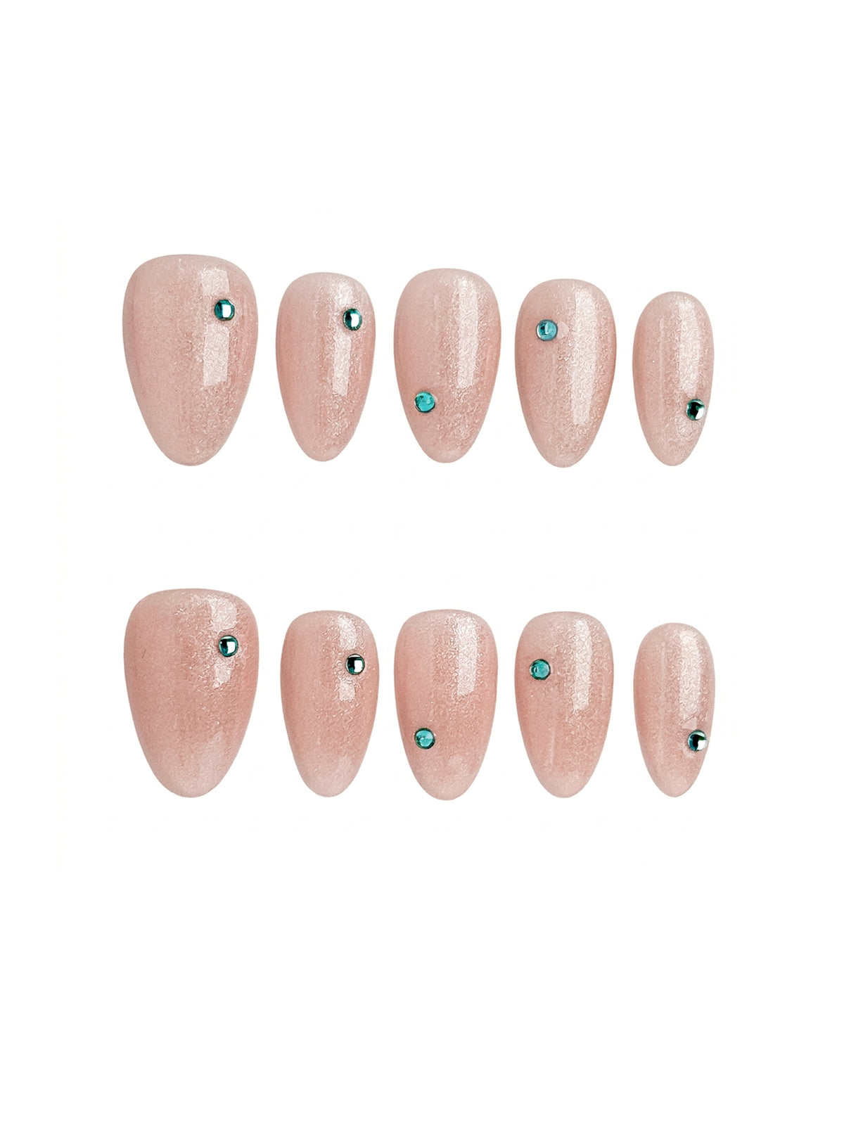 Aqua Spark Short Almond Press On Nails