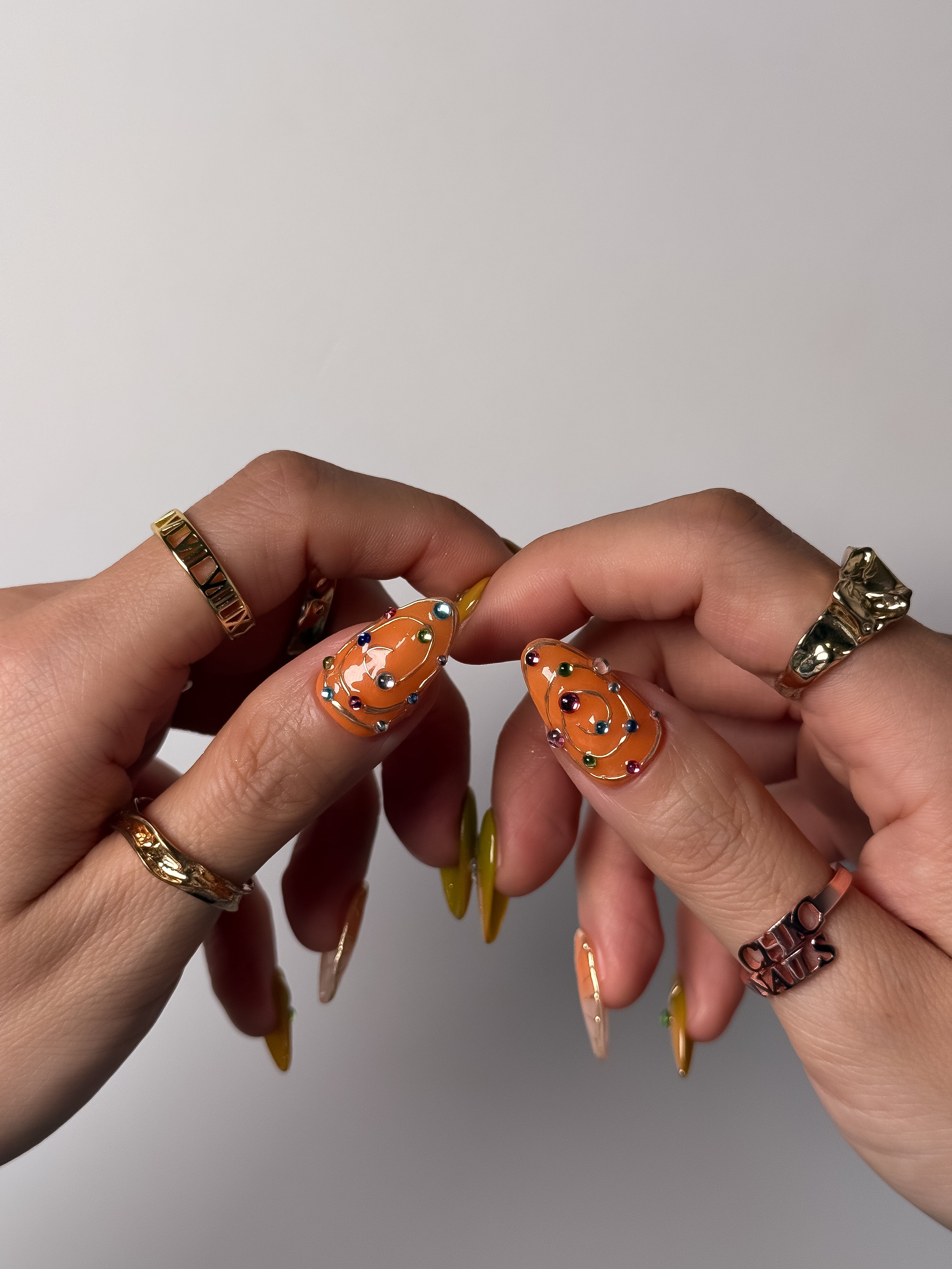 Citrus Bloom Press On Nails Medium Almond